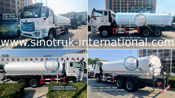 Sinotruk Howo Sprinkler Camion réservoir d'eau 10-25CBM 6 X 4 N7