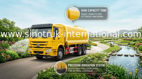 Camion de réservoir d'eau du rendement élevé 25CBM avec la pulvérisation élevée et de bas niveau