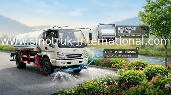 Camion de réservoir de l'eau 7CBM professionnel pour l'aménagement/lavage urbains de rambarde