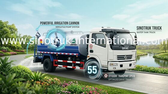 8,2 tonnes d'essieu moteur de l'eau potable de camions-citernes aspirateurs 5CBM pour l'ingénierie de paysage