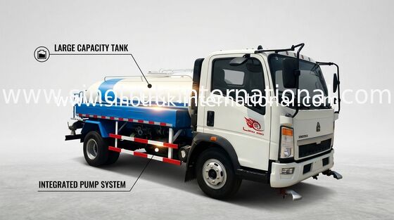 Camion de réservoir d'eau de camion léger de SINOTRUK HOWO 5-8CBM pour le rinçage de route