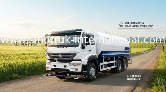 L'eau d'acier inoxydable arrosant le camion SINOTRUK 18CBM pour la pulvérisation de pesticide