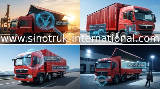 SINOTRUK HOWO T5G Wing Van Cargo Truck 8X4 12 roule le moteur Euro4 336HP d'HOMME de LHD