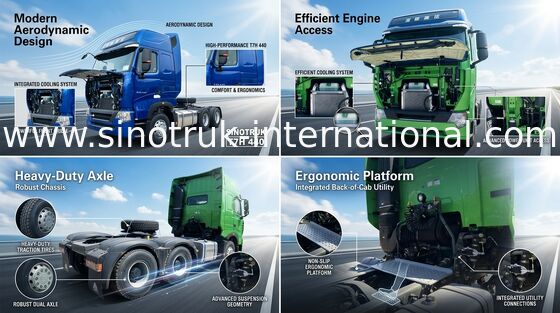 Euro international 4 du moteur LHD 6X4 de HP du moteur 440 d'HOMME du tracteur T7H de camion