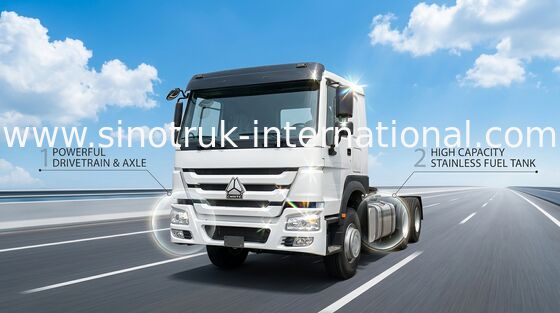 HW76 de LHD 6 x 4 336HP 10 des roues HOWO de tracteur sécurité simple de couchette de cabine du camion