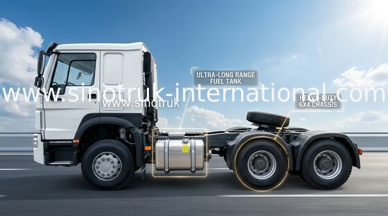 × 4 HW76 de Lhd 10Wheels 400Hp 6 de camion de tracteur de Sinotruk Howo blanc