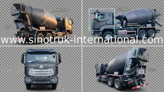 Sinotruk Howo N7 Camion à béton 6-10CBM 6 X 4 Euro 2 380 ch