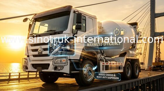 HOWO 8*4 12 roues Camion de mélange de béton 400 chevaux 16CBM Grande puissance Grande capacité