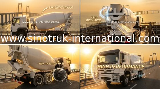 Camion de 10-20CBM 6 x 4 de mélangeur concret de Sinotruk Howo construction 340Hp de l'euro 2