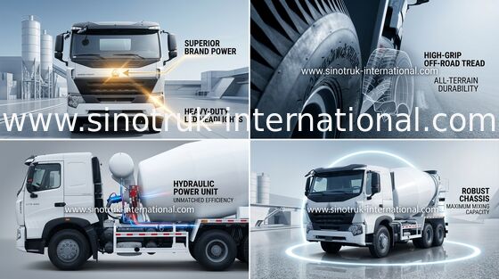 Camion concret mobile de mélange, véhicule industriel RHD 6X4 de mélangeur de ciment