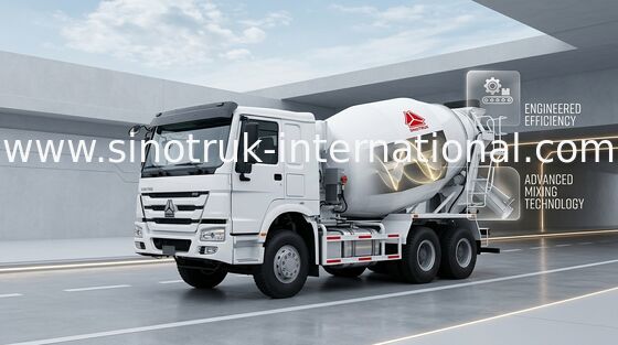 camion ZZ5257GJBM3647W de pompe de mélangeur concret de 9CBM 290HP 6X4 LHD