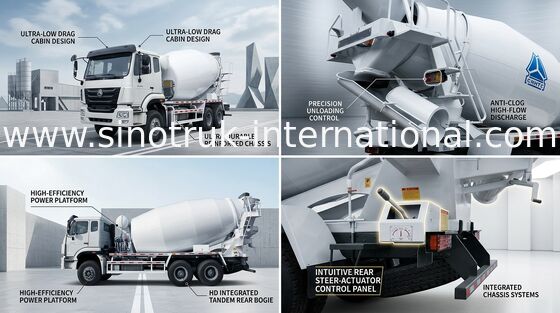 Équipement de mélangeur concret du camion 10CBM SINOTRUK HOHAN de ciment de mélangeur