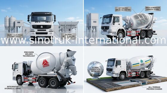 Camion SINOTRUK HOWO 10CBM 290HP 6X4 LHD ZZ5257GJBM3841W de mélangeur concret