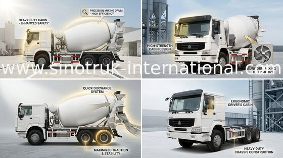 Camion SINOTRUK HOWO 10CBM 336HP 6X4 LHD ZZ5257GJBN3841W de mélangeur concret
