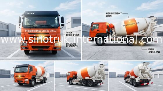 Camion à béton prêt à l'emploi 3C Sinotruk Howo 371hp 10 roues Lhd 6x4