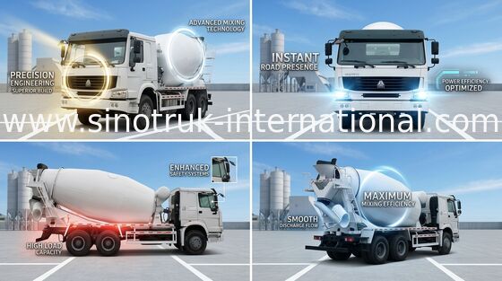 Camion 12CBM 371HP 6X4 LHD ZZ5257GJBN4048W de mélangeur concret de SINOTRUK HOWO