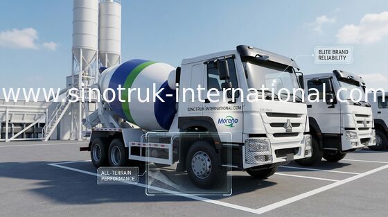 Euro blanc concret II ZZ1257N3841W du camion 371HP de mélangeur de HOWO SINOTRUK