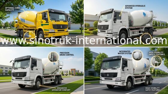 Camion SINOTRUK HOWO 12CBM 336HP 6X4 LHD ZZ5257GJBN4048W de mélangeur concret
