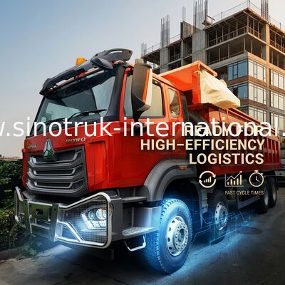 Super Roulement HOWO 8x4 Benne Basculante Rouge | 371CV Puissance Forte, 27M3 Grande Capacité, Transport Lourd 80-100T