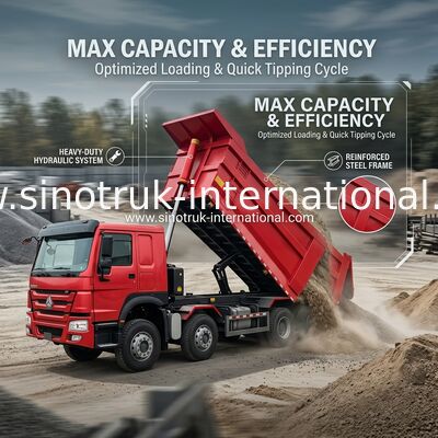 Camion à décharge à bascule SINOTRUK HOWO A7 8X4 pour la construction ZZ3317V3567B1