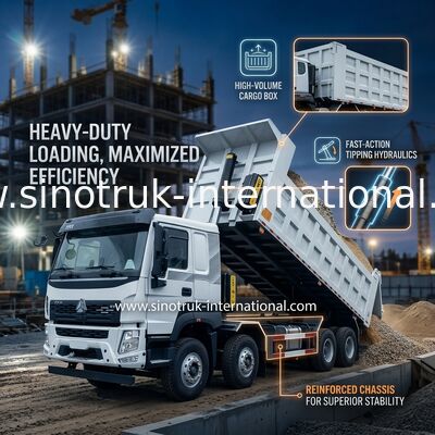 SINOTRUK HOWO 380HP camion à décharge à bascule 12 roues LHD 31 tonnes 20-30CBM V7-X Cabine