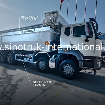 Sinotruk HOHAN Nouveau HOWO 8X4 camion de décharge 380 chevaux 12 roues blanc H77L ZZ3317V386JB1R type U