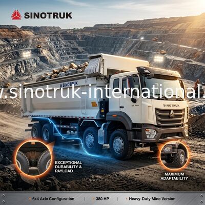 Sinotruk Hohan Nouveau camion de décharge à bascule HOWO N7 6 × 4 10 roues 380 chevaux RHD U Type Tarpaulin automatique