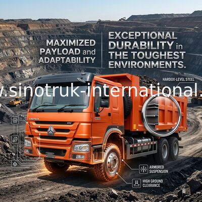 Sinotruk Howo déchargeur à bascule 400hp 8 × 4 Rhd 12 roues grand plateau 7600mm