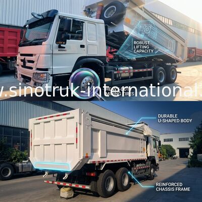 Camion à décharge à bascule de Sinotruk Howo 400hp 6 × 4 plateau en forme de U avec bâche automatique