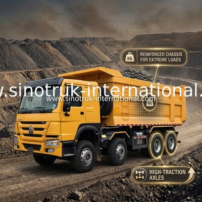 Sinotruk Howo dépoussiéreur à déverrouillage 8 × 4 Lhd 12 roues en forme de U