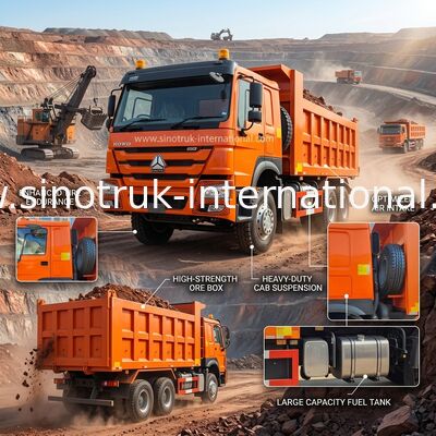 400 chevaux Orange HOWO camion à bascule RHD 6×4 10 roues Haute puissance