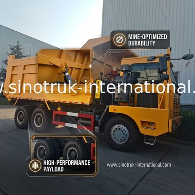 SINOTRUK Tipper Dump Truck résistante LHD avec le jaune squelettique de haute résistance unilatéral de cabine