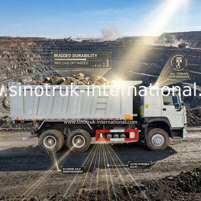 RHD 6×6 10 roues Blanc HOWO TIPPER Truck Full Drive Haute puissance à 380 chevaux