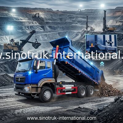 SINOTRUK HOWO Camion à décharge à bascule 6 × 4 10 roues RHD 380hp U Type 1