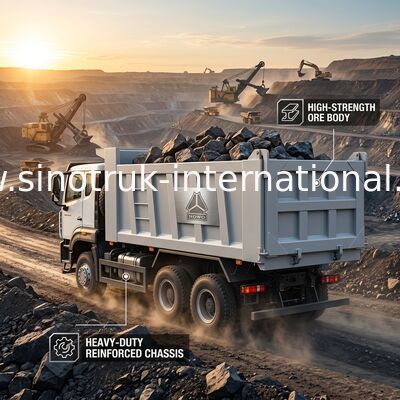 Hautes roues de Tipper Dump Truck LHD 6×4 10 de blanc des puissances en chevaux 400HP HOWO
