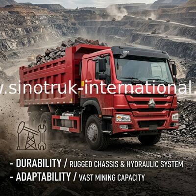 Camion à benne basculante rouge de HOWO SINOTRUK charge 25 de 10 - 25 mètres cubes - 40t ZZ3257N3847A
