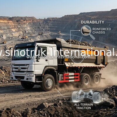 Camion à benne basculante de extraction résistant de SINOTRUK HOWO LHD 6x4