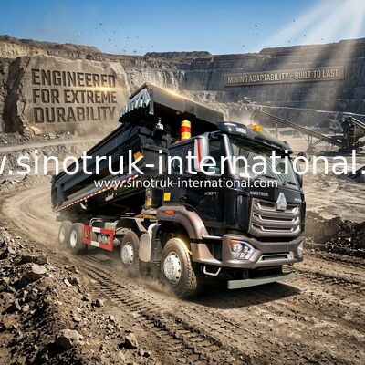 Roues N7 noir ZZ3317V386JB1R de Sinotruk HOWO Tipper Dump Truck 8X4 371hp 12