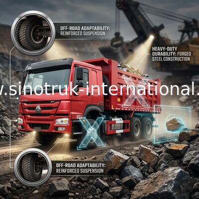 CAMION à BENNE BASCULANTE ROUGE de VERSEUR de SINOTRUK HOWO 371HP 6x4 LHD