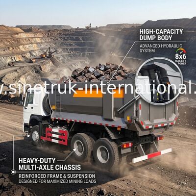 Tipper Dump Truck SINOTRUK HOWO 25t 336HP 6X4 LHD 10 - 25CBM ZZ3257N3647A
