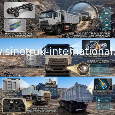 Industrie résistante de SINOTRUK HOHAN Tipper Dump Truck For Mining