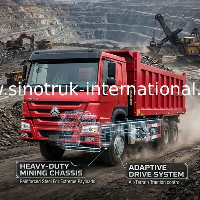 Exploitation du × 4 de Sinotruk Howo Tipper Dump Truck 12Wheels 400Hp 8