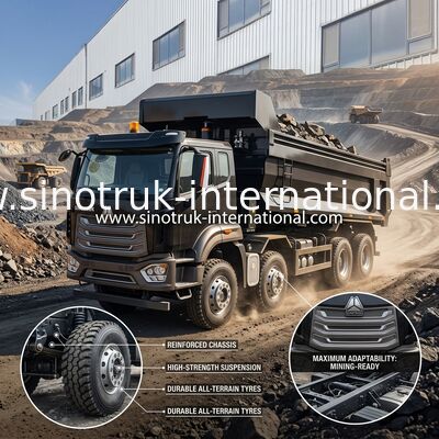 Camion à benne basculante à benne basculante SINOTRUK HOWO 371HP RHD 8 × 4