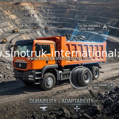 Sinotruk orange Howo 6 x 4 Tipper Dump Truck New 371HP LHD