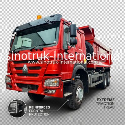 LHD 6×6 10 roues ZZ3257V4357B1R 380 chevaux rouges à toute traction HOWO camion à bascule haute puissance basse consommation de carburant