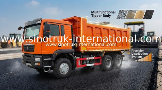 HOWO RHD grande capacité Tipper Dump Truck For Construction 30 - 40 tonnes