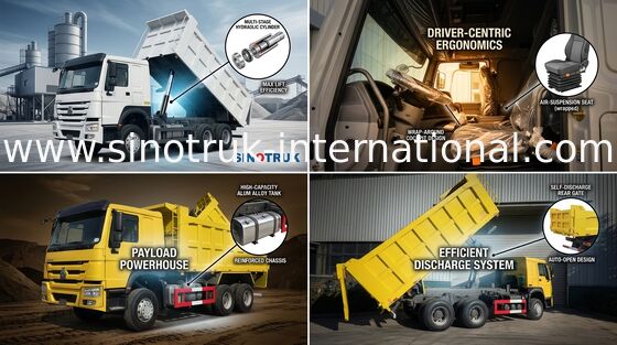 Sinotruk 400hp de Howo 6 x 4 10 de roues levage moyen de Tipper Dump Truck