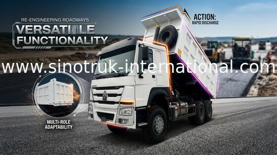 6x4 Lhd Howo Mini camion à benne basculante 10 roues 371hp
