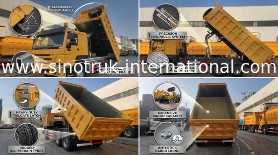 10 tonnes du camion à benne basculante de roues HOWO ZZ3257N3847A 30 16 - 20 CBM