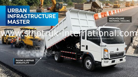 Entreprise de construction Tipper Dump Truck Sinotruk Howo 116hp